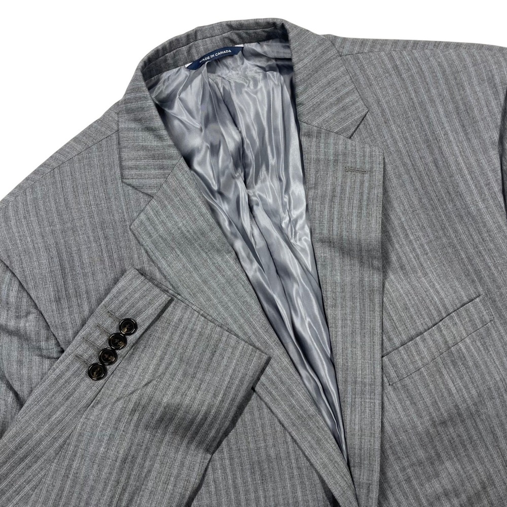 Ralph Lauren Wool Blazer Mens 48L Gray Tone-on-Tone Pinstripe Sport Coat Canada